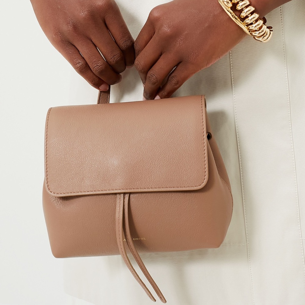 NWT Mansur Gavriel Mini Soft Lady Bag in Biscotti Leather